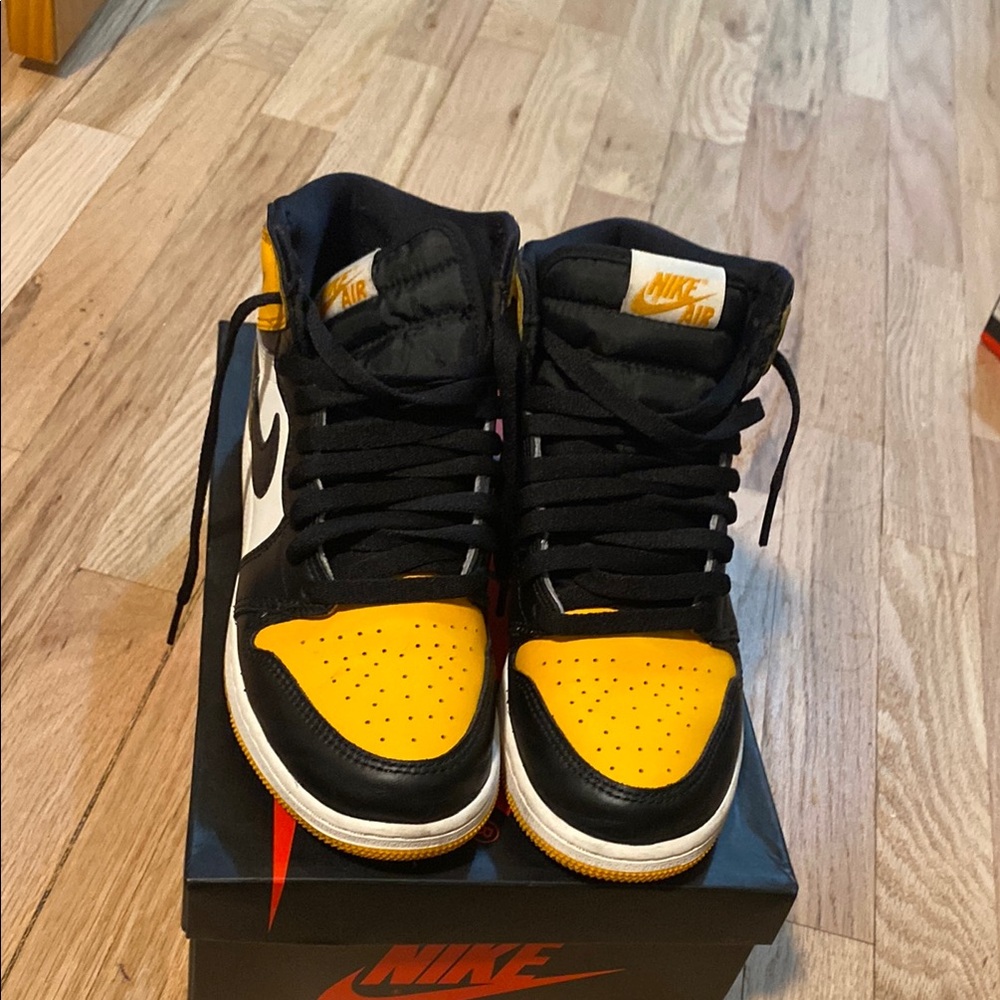 Nike Black and Yellow High-Top Sneakers